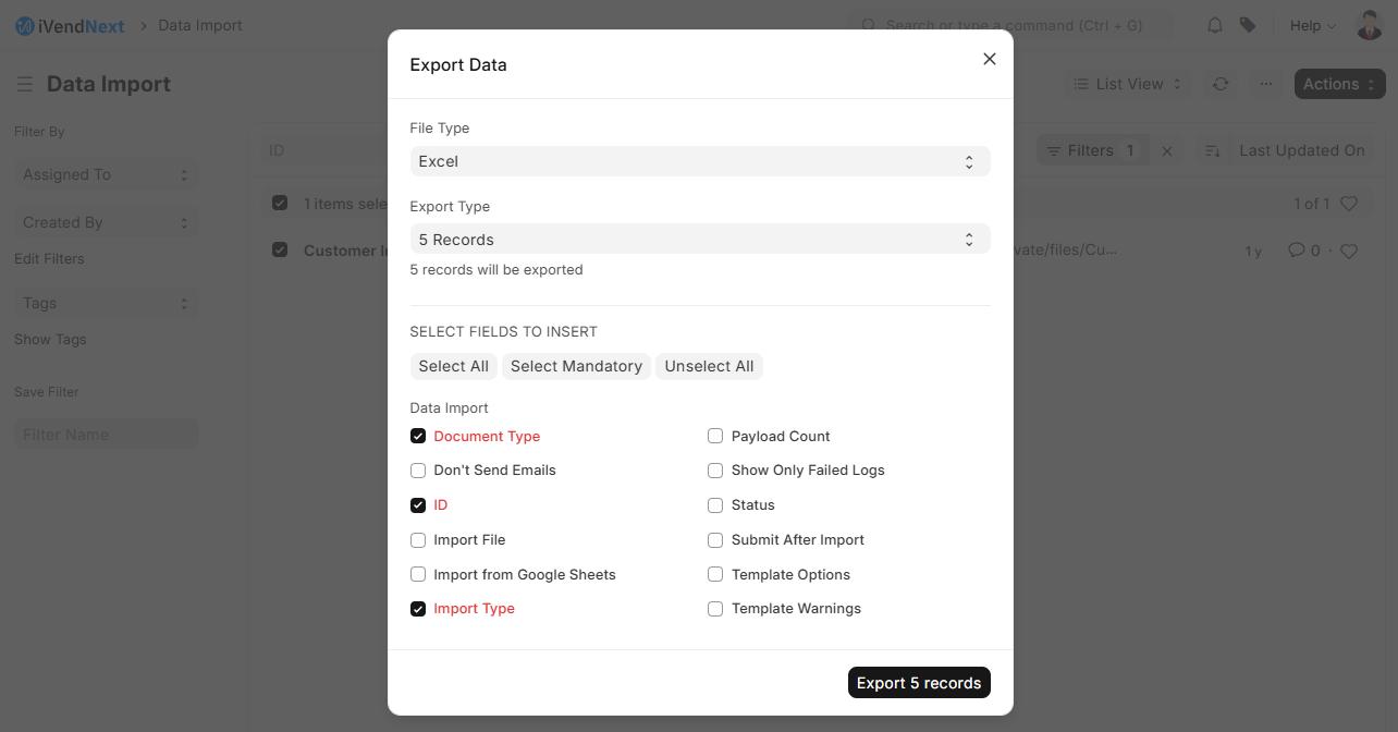 Export Data